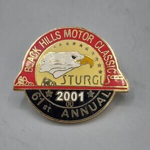 Sturgis 61st Black Hills Motor Classic Motorcycles 2001 Pin with Back Vintage